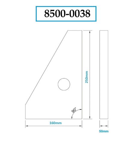 Dasqua 8500-0038 مربع جرانيت دقيق للتربيع والتعامد، درجة 00، مقاس 250 × 160 × 50 مم in Kuwait