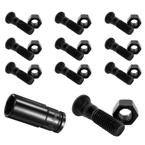 5/8 Cutting Edge Plow Bolts Nuts with Impact Socket,5/8" x2-1/4 Grader Blade Bolts,Dome Head Grade 8 for JCB Kubota New Holland, Snow Plow Tractor Loader Construction Machinery Accessories-11 Pack in Kuwait