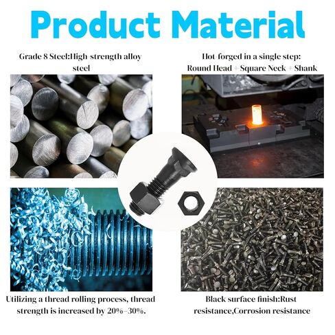 5/8 Cutting Edge Plow Bolts Nuts with Impact Socket,5/8" x2-1/4 Grader Blade Bolts,Dome Head Grade 8 for JCB Kubota New Holland, Snow Plow Tractor Loader Construction Machinery Accessories-11 Pack in Kuwait