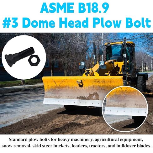 5/8 Cutting Edge Plow Bolts Nuts with Impact Socket,5/8" x2-1/4 Grader Blade Bolts,Dome Head Grade 8 for JCB Kubota New Holland, Snow Plow Tractor Loader Construction Machinery Accessories-11 Pack in Kuwait