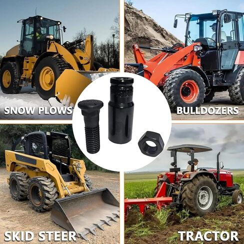 5/8 Cutting Edge Plow Bolts Nuts with Impact Socket,5/8" x2-1/4 Grader Blade Bolts,Dome Head Grade 8 for JCB Kubota New Holland, Snow Plow Tractor Loader Construction Machinery Accessories-11 Pack in Kuwait