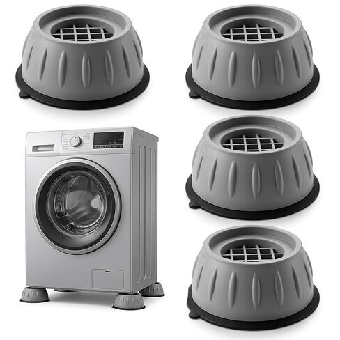 4 PCS Anti Vibration Pads for Washing Machine Leveling Feet Rubber Anti-Vibration Feet Pad Antivibration Pads for Washing Machine Reduce Noise Dryer Shock Prevent Walking, Universal Size in Kuwait