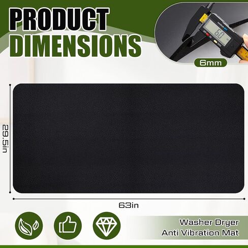 Teenyyou Washer Dryer Anti Vibration Mat, 63 x 29.5 Inch PVC Washing Machine Mat, Shock Absorbing and Noise Reducing Pad, Foldable Waterproof Non-Slip Floor Protector for Laundry Under Dryer in Kuwait