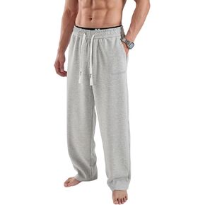 HHZ Men's Sweatpants Cotton Joggers with Pockets Baggy Casual Athletic Open Bottom Lounge Workout Gym Yoga Trousers in Kuwait