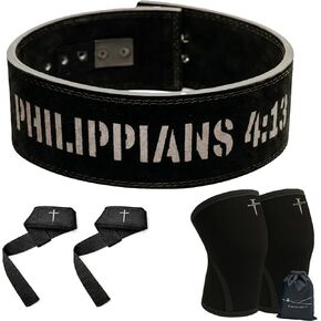 Christian Weightlifting Set - Lever Belt, Knee Sleeves & Straps in Saudi Arabia