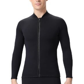 Wetsuits Top Jacket Women Men 2mm Neoprene Long Sleeve Shirt Front Zipper Vest Wet Suit Keep Warm for Adult Youth Diving Surfing Swimming Water Sports in Saudi Arabia