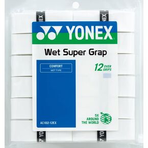 Yonex Wet Super GRAP Tennis Racquet Overgrip (White) – 12-Pack in Multipacks (1-6 Packs Available) in Kuwait