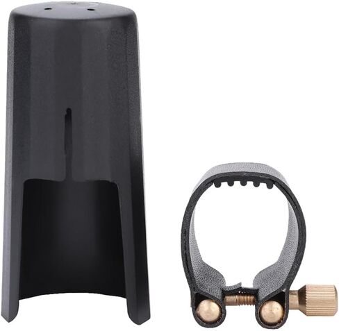 PU Bb Clarinet Ligature with Plastic Cap for Clarinet Bakelite Mouthpiece - Ligature Fastener Mouthpiece Cover Secure Reed Holder in Kuwait