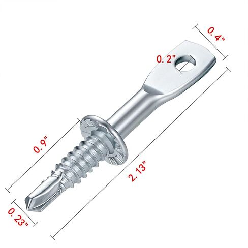 50 Pcs 1/4"x2.13" Eye Lag Self Tapping Drilling Point Screw with 1 Eye Lag Driver Zinc Plated Carbon Steel Eye Lag Self Drill Screw for Drop Ceiling Hanger Wire in Kuwait