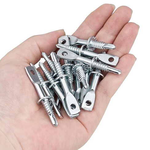 50 Pcs 1/4"x2.13" Eye Lag Self Tapping Drilling Point Screw with 1 Eye Lag Driver Zinc Plated Carbon Steel Eye Lag Self Drill Screw for Drop Ceiling Hanger Wire in Kuwait
