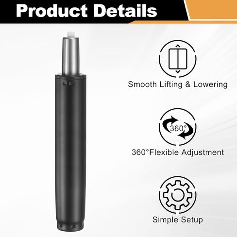 uxcell Office Chair Gas Cylinder, 20.1 Inch Class 2 Gas Cylinder Replacement Universal Hydraulic Pneumatic Lift Piston for Office Gaming Chair Desk Stools, Black in Kuwait