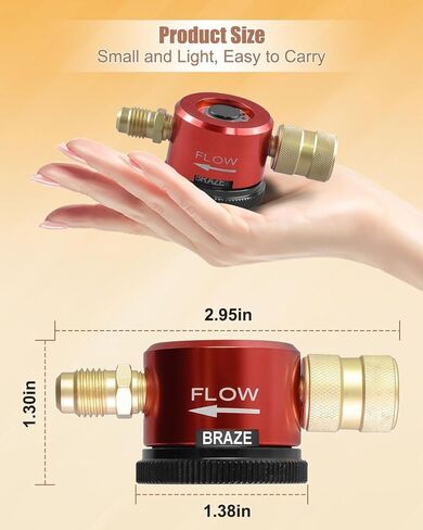 Nitrogen Purge Tool, 3 Mode Nitrogen Regulator Hvac, Adjustable Nitrogen Flow Regulator with 1/4" Flare Connection, Tool with PURGE & BRAZE Modes in Kuwait