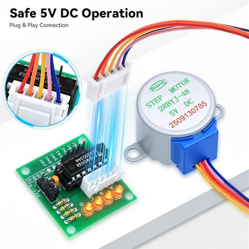 5PCS 28BYJ-48 ULN2003 5V Stepper Motor ULN2003 Driver Board Compatible with Ar duino Rasp Berry P i in Kuwait