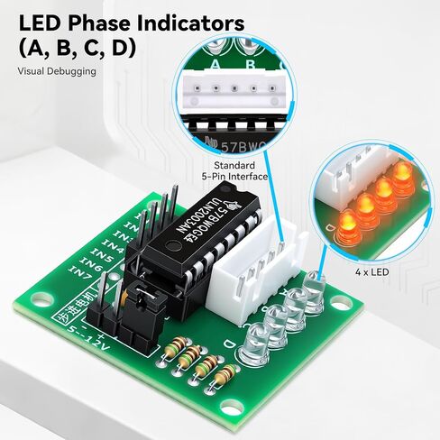 5PCS 28BYJ-48 ULN2003 5V Stepper Motor ULN2003 Driver Board Compatible with Ar duino Rasp Berry P i in Kuwait