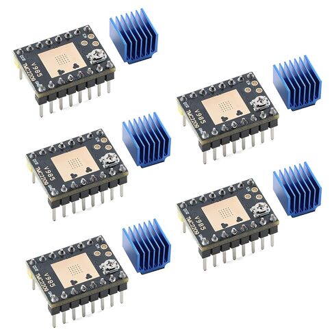 5Pcs TMC2209 Stepper Motor Driver Ultra-Quiet 3D Printer Module with Heat Sink Yellow Pin in Kuwait