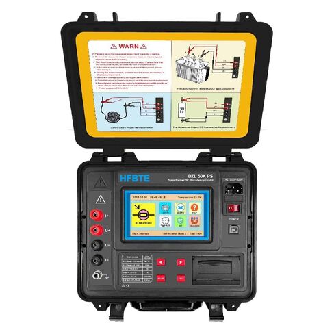 Transformer DC Resistance Tester Meter with Precision 4-Wire Method | LCD Touchscreen Built-in Printer Test Current AUTO 10A 5A 1A 200mA 10mA Resistance 0.10mΩ~50.00kΩ Output Voltage 24V Max. in Kuwait