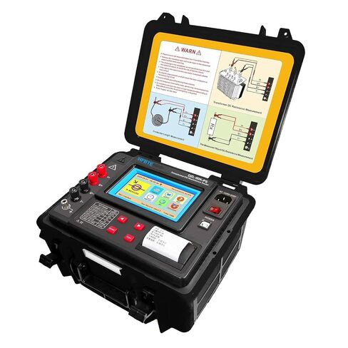 Transformer DC Resistance Tester Meter with Precision 4-Wire Method | LCD Touchscreen Built-in Printer Test Current AUTO 10A 5A 1A 200mA 10mA Resistance 0.10mΩ~50.00kΩ Output Voltage 24V Max. in Kuwait