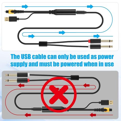 Sabary 192KHz DAC Optical to Dual 6.35mm Converter, 9.8ft Optical Audio Cable to Dual 6.35mm 1/4" TS Mono Audio Adapter, Digital to Analog Audios Converter for Set-top Boxes, HDTV, DVD in Kuwait