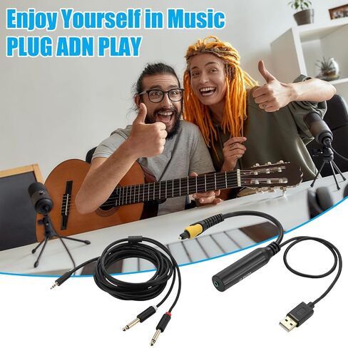Sabary 192KHz DAC Optical to Dual 6.35mm Converter, 9.8ft Optical Audio Cable to Dual 6.35mm 1/4" TS Mono Audio Adapter, Digital to Analog Audios Converter for Set-top Boxes, HDTV, DVD in Kuwait