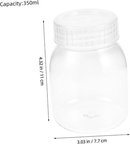 INOOMP 5pcs Wide Mouth Sample Storage Bottles 350ml PC Plastic Lab Bottles for Cell and Plant Tissue Culture with Easy Handling for Biological Engineering and Teaching in Kuwait