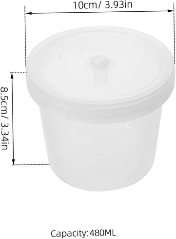 6 Pack 480ml Wide Mouth Plant Tissue Culture Jars with Vent Caps, Pp Plastic Sample Storage Bottles for Plant Growth and Laboratory Experiments, Excellent Visibility and Leak in Kuwait
