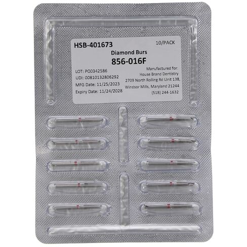 401673 HSB FG 856-016F Round End Taper Fine Grit Diamond Burs 10/Pk in Saudi Arabia