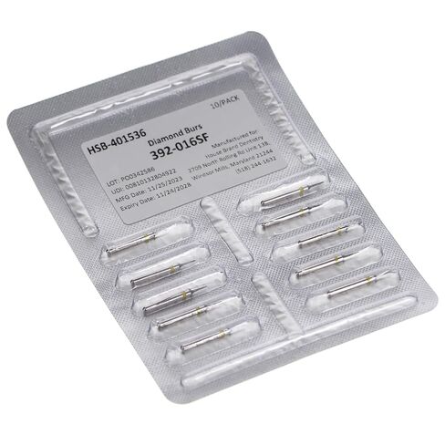 401536 HSB FG 392-016SF Interproximal Super Fine Grit Diamond Burs 10/Pk in Kuwait