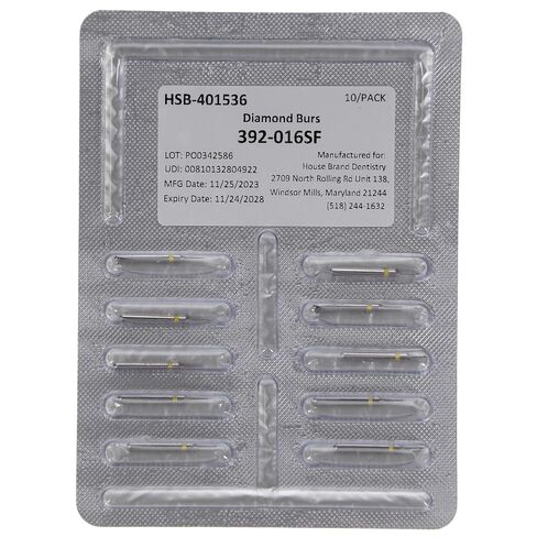 401536 HSB FG 392-016SF Interproximal Super Fine Grit Diamond Burs 10/Pk in Kuwait