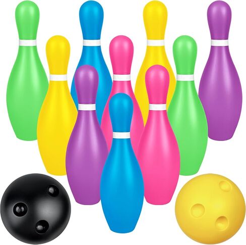 Colorful Plastic Bowling Pins Set for Indoor Outdoor Mini Bowling Set Active Play Suitable for Boys and Girls Birthdays Indoor Outdoor Activities Party Gifts in Kuwait