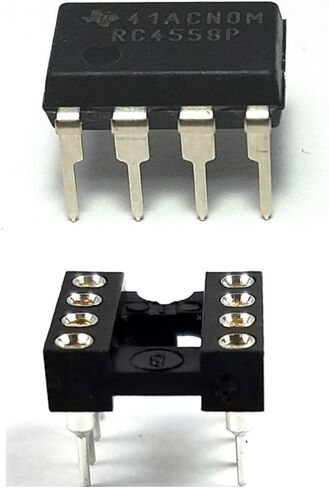مضخم تشغيل مزدوج RC4558P IC ومقبس DIP ذو 8 سنون مع دبابيس اتصال آلية (عبوة من 20 قطعة) in Kuwait