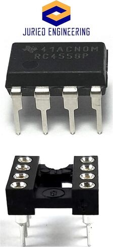 مضخم تشغيل مزدوج RC4558P IC ومقبس DIP ذو 8 سنون مع دبابيس اتصال آلية (عبوة من 20 قطعة) in Kuwait