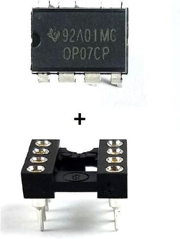 مضخم تشغيلي OP07CP IC ومقبس DIP ذو 8 سنون مع دبابيس تلامس آلية صديقة للوحة التجارب (عبوة من قطعة واحدة) in Kuwait
