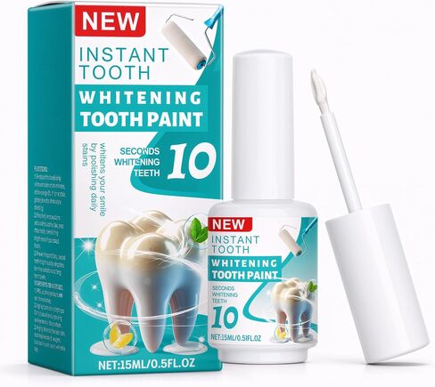 Tooth Paint White, Temporary Teeth Paint Smile Touch-Up Cover | Brush-On Tooth Polish Helps Cover The Look Of Yellow Teeth, Coffee And Smoker Stains For A Whiter-Looking Smile In Minutes in Saudi Arabia