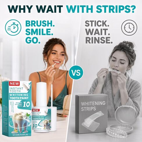 Tooth Paint White, Temporary Teeth Paint Smile Touch-Up Cover | Brush-On Tooth Polish Helps Cover The Look Of Yellow Teeth, Coffee And Smoker Stains For A Whiter-Looking Smile In Minutes in Saudi Arabia