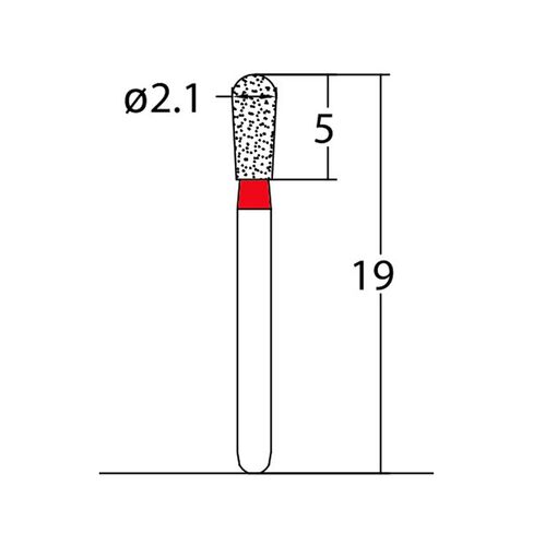 237.21F1، كمثرى، قطر 2.1 مم، ثقوب ألماس ذات حبيبات دقيقة، 5 في كل علبة in Kuwait