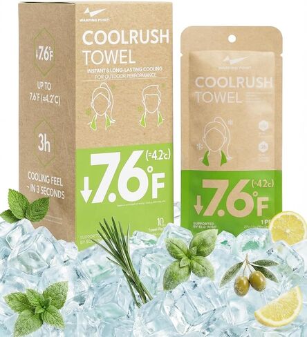 منشفة Warping Point CoolRush، لفافة رقبة باردة فورية للطقس الحار، مناديل تبريد كبيرة طويلة الأمد للجسم، قطعة قماش مبللة باردة للرياضة، كرة المخلل، المتفرجين، الماراثون، المهرجانات، الحفلات in Kuwait