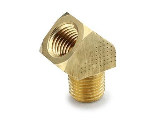باركر هانفين 2214P-4-4 تركيب أنابيب الكوع المبثوق النحاسي 45 درجة، خيط أنثى 1/4 بوصة × خيط ذكر 1/4 بوصة in Kuwait