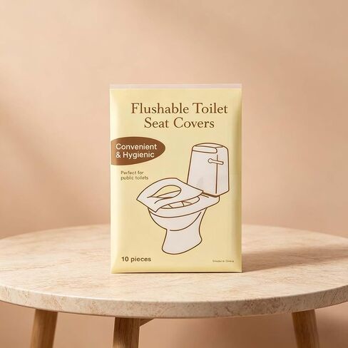 10 Pcs Flushable Disposable Toilet Seat Covers,Individually Packed Hygienic Covers for Public Toilets,Travel and On-the-Go Use in Kuwait