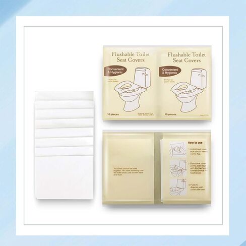 10 Pcs Flushable Disposable Toilet Seat Covers,Individually Packed Hygienic Covers for Public Toilets,Travel and On-the-Go Use in Kuwait