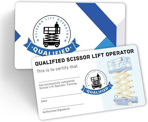 50 حزمة من بطاقات التدريب على سلامة مشغل الرفع الجوي - بطاقة محفظة PVC متينة لتدريب OSHA، املأ الاسم وقائمة المراجعة لرفع المقص، ورفع الذراع، ومشغلي MEWP، 3.5 بوصة × 2.25 بوصة in Kuwait