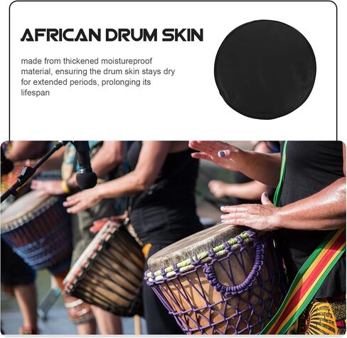 Djembe طبل الجلد استبدال غطاء الطبل المقاوم للرطوبة سهلة التركيب تقليل الضوضاء ملحق لآلات الإيقاع in Kuwait