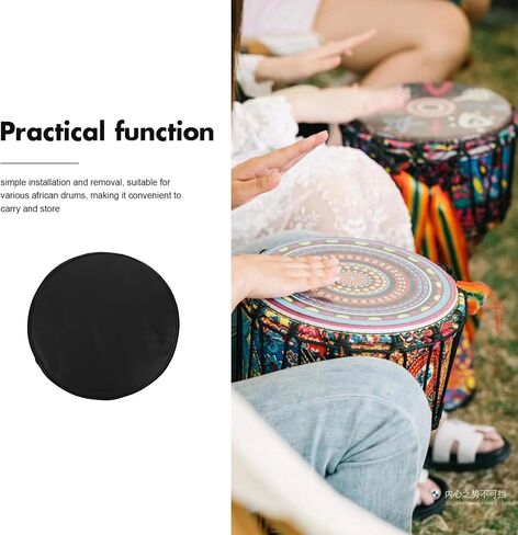 Djembe طبل الجلد استبدال غطاء الطبل المقاوم للرطوبة سهلة التركيب تقليل الضوضاء ملحق لآلات الإيقاع in Kuwait