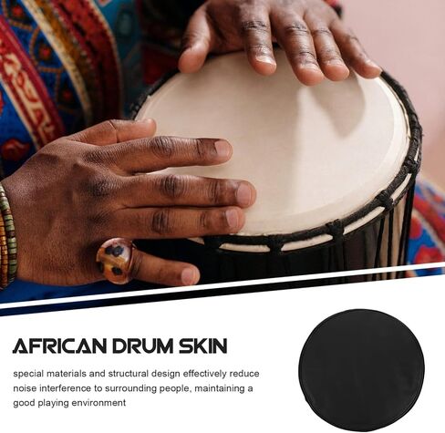 Djembe طبل الجلد استبدال غطاء الطبل المقاوم للرطوبة سهلة التركيب تقليل الضوضاء ملحق لآلات الإيقاع in Kuwait