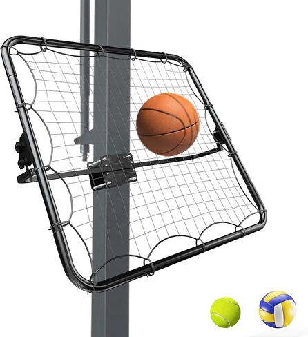 MR Basketball Rebounder مقاس 40 بوصة × 40 بوصة، شبكة تمرير خلفية قابلة للتعديل، شبكة ارتداد للتدريب متعدد الرياضات، نظام إرجاع الكرة تم إعداده على عمود 2 بوصة ~ 6 بوصة لكرة السلة، الكرة الطائرة، التنس، كرة المخلل، ممارسة البيسبول in Kuwait