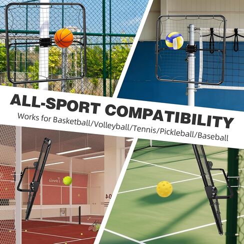 MR Basketball Rebounder مقاس 40 بوصة × 40 بوصة، شبكة تمرير خلفية قابلة للتعديل، شبكة ارتداد للتدريب متعدد الرياضات، نظام إرجاع الكرة تم إعداده على عمود 2 بوصة ~ 6 بوصة لكرة السلة، الكرة الطائرة، التنس، كرة المخلل، ممارسة البيسبول in Kuwait