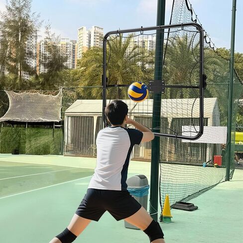 MR Basketball Rebounder مقاس 40 بوصة × 40 بوصة، شبكة تمرير خلفية قابلة للتعديل، شبكة ارتداد للتدريب متعدد الرياضات، نظام إرجاع الكرة تم إعداده على عمود 2 بوصة ~ 6 بوصة لكرة السلة، الكرة الطائرة، التنس، كرة المخلل، ممارسة البيسبول in Kuwait