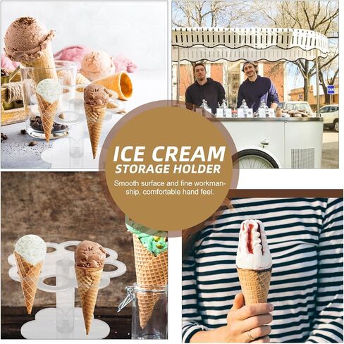 IMIKEYA Ice Cream Cone Holder Stand 8 Holes Acrylic Waffle Cone Display Stand for Party Wedding Buffet Tiered Tray Dessert Table Party Sushi Hand Roll Cotton Candy in Kuwait