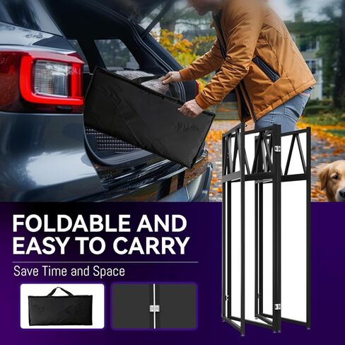 DJ Table Stand Portable DJ Booth，Heavy-Duty Foldable D J Facade Booth with Black & White Scrim All-Metal with Cable Hole and Carry Bag, for Parties,Events,Small Studios in Kuwait