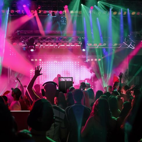 DJ Table Stand Portable DJ Booth，Heavy-Duty Foldable D J Facade Booth with Black & White Scrim All-Metal with Cable Hole and Carry Bag, for Parties,Events,Small Studios in Kuwait