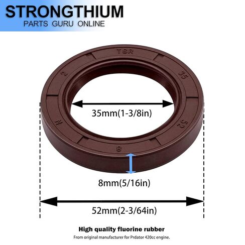 Strongthium 2PCS 35X52X8mm Oil Seal for Honda GX390 GX340 Predator Champion Duromax Generac 420 389 439 459 cc 91201-ZE3-004 in Kuwait
